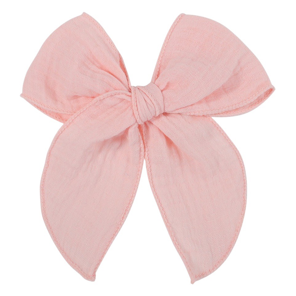 European and American New Children's Headwear 5.4Inches Jacquard Cotton Three-dimensional Large Bow Dovetail Hairpin 2624