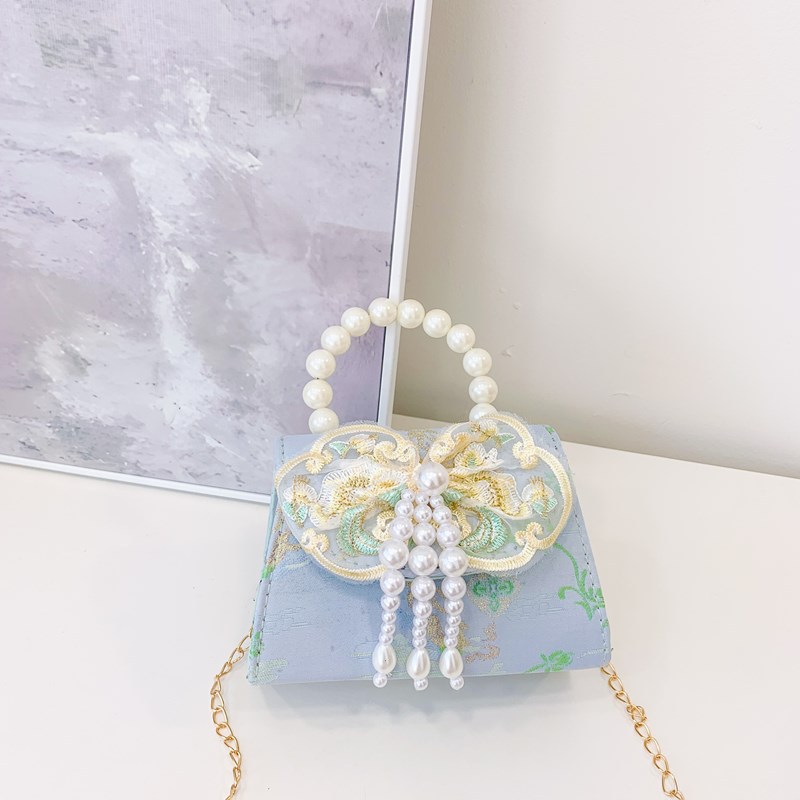 Picture of Hot Selling Children Shoulder Bag Exquisite Antique Little Girl Coin Purse Cute Princess Outdoor Casual Pearl Handbag