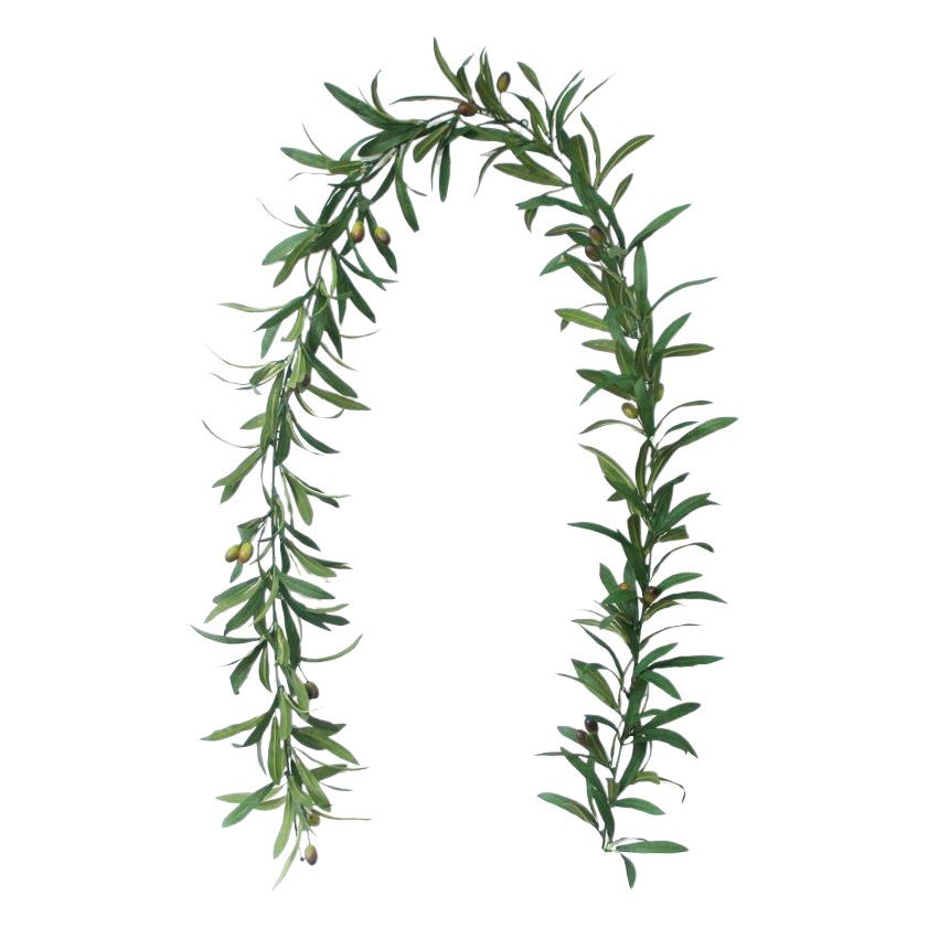 Cross-border simulation green planting olive leaf olive fruit rattan wreath decoration wedding party winding decoration Rattan