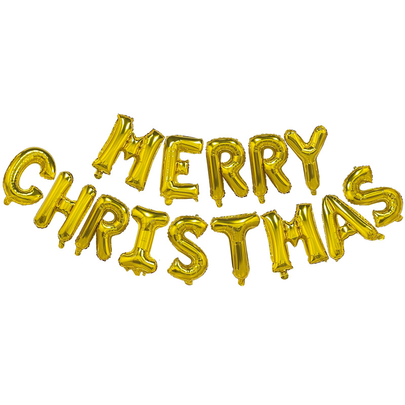 Picture of 16 inch Christmas balloon MERRYCHRISTMAS balloon Merry Christmas set cross border New Year decoration