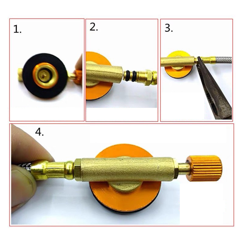 Picture of Gas tank stove head pressure reducing valve split gas stove connection extension hose extension line flat switch stove accessories