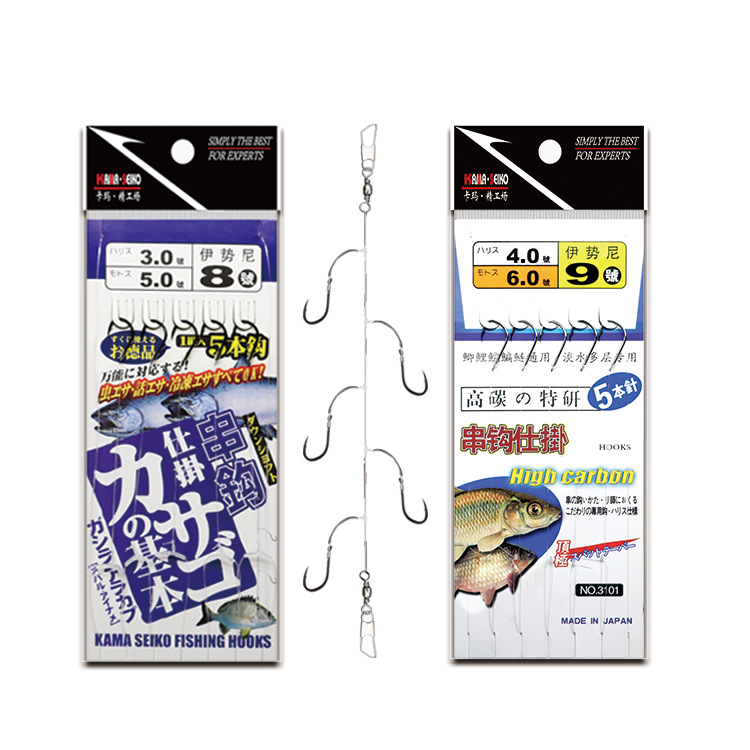 Picture of String hook fishing group finished product Ishini Izu pill world gold sleeve red sleeve barbed string hook fishing gear hook wholesale