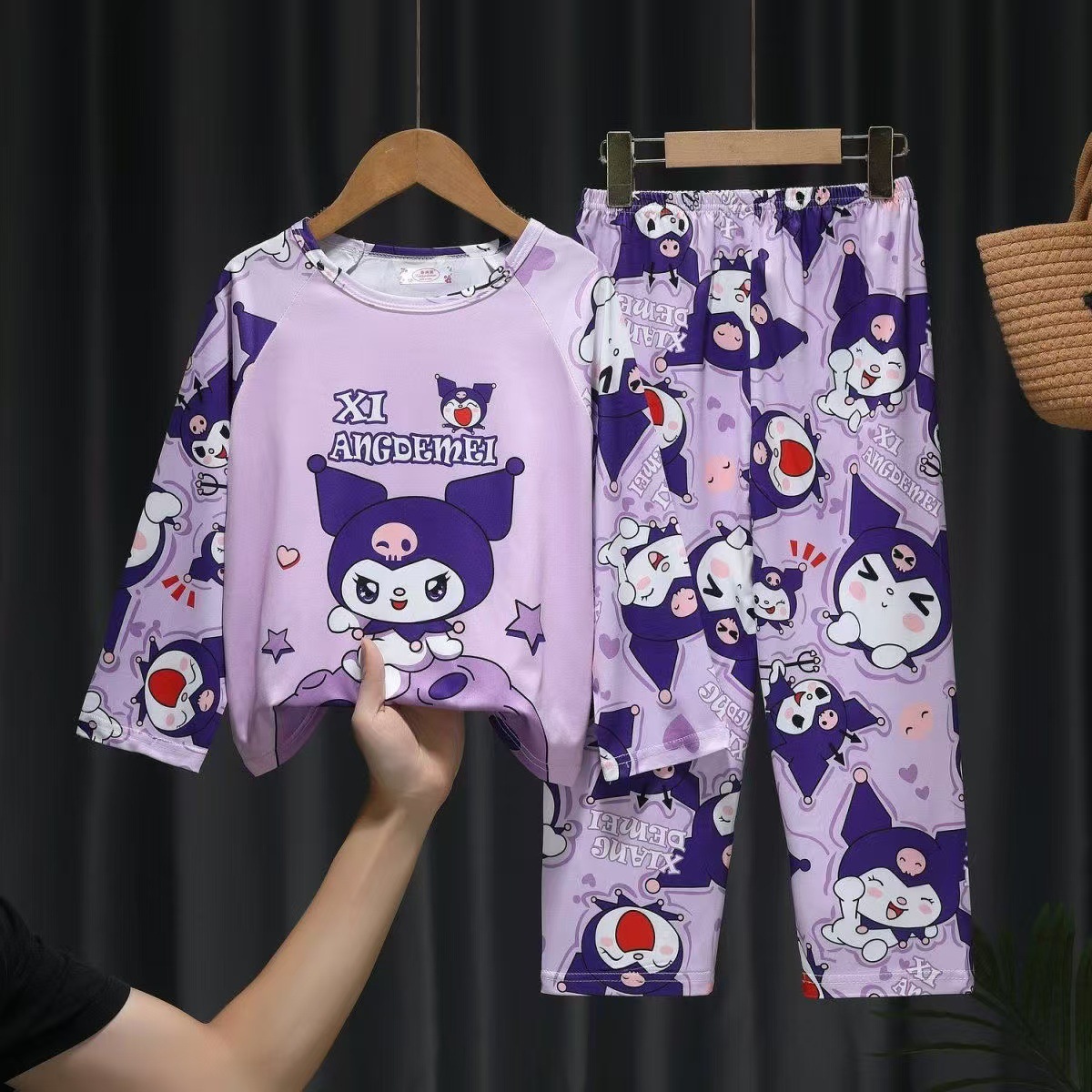 Spring and Autumn Children's Pajamas Two-Piece Cute Cartoon Home Clothes Long Sleeve Trousers Little Girl Baby suit Wholesale