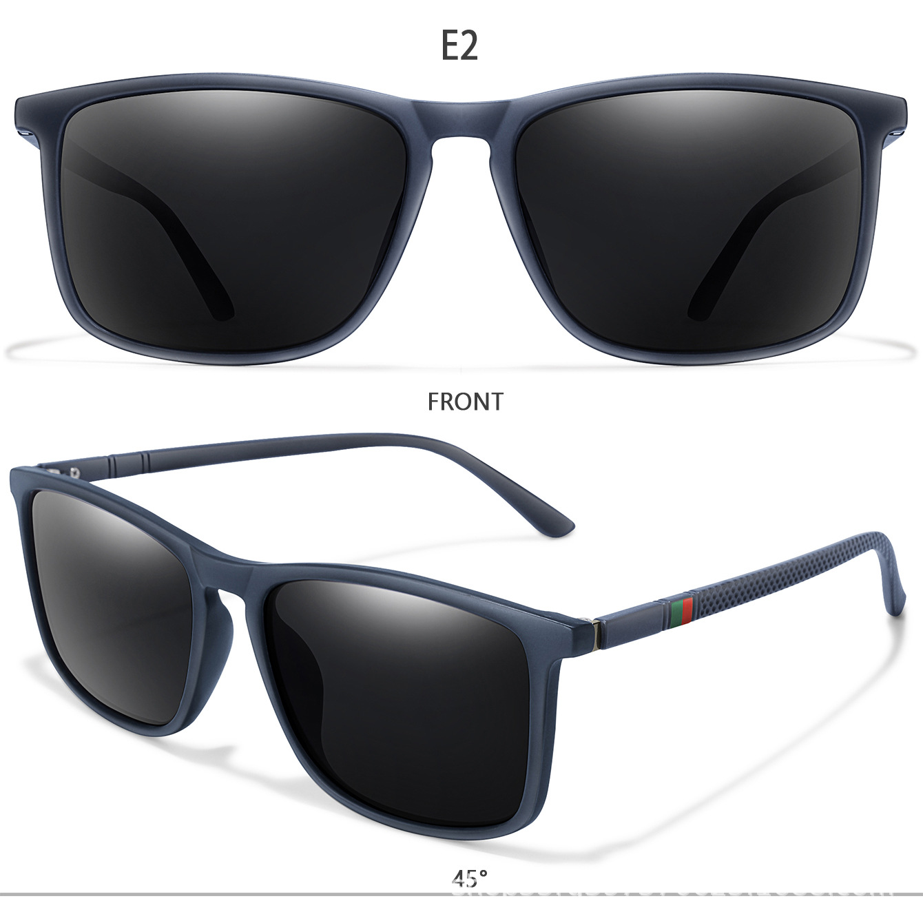 Picture of AliExpress wish shrimp skin popular polarized sunglasses square large frame classic glasses men and women driving fishing sunglasses