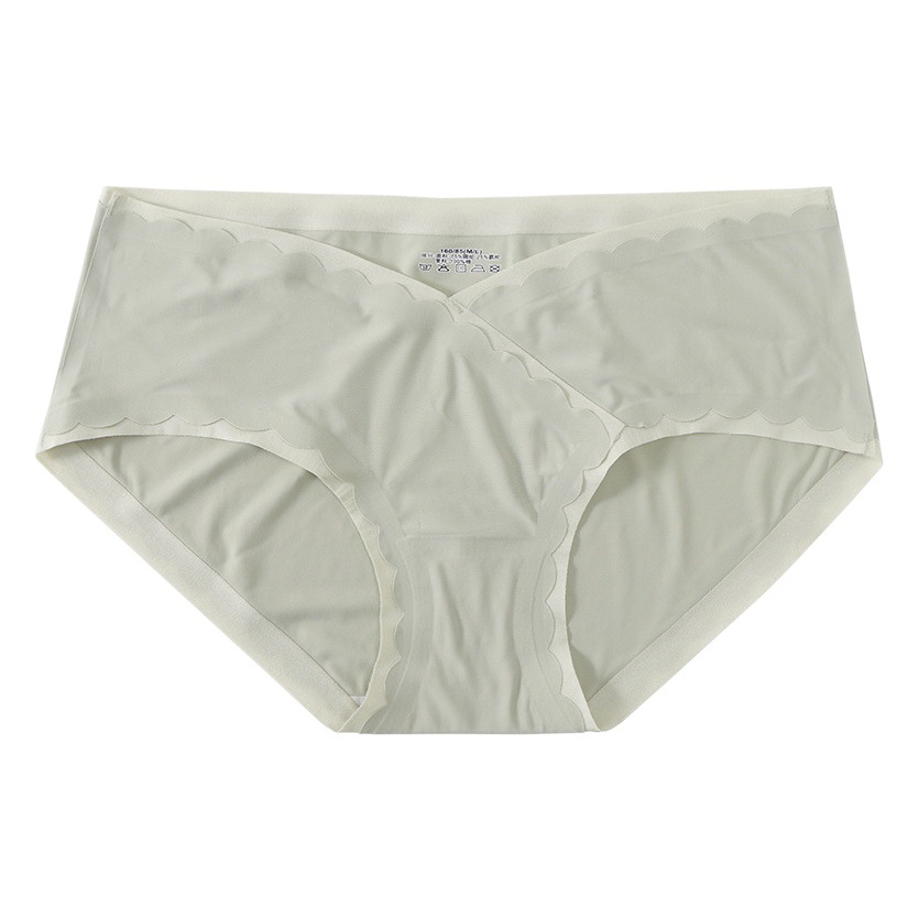 Pregnant Women's Ice Silk Underwear Seamless Mid-waist Breathable Pure Cotton Antibacterial Crotch Thin Contrast Women's Briefs Summer