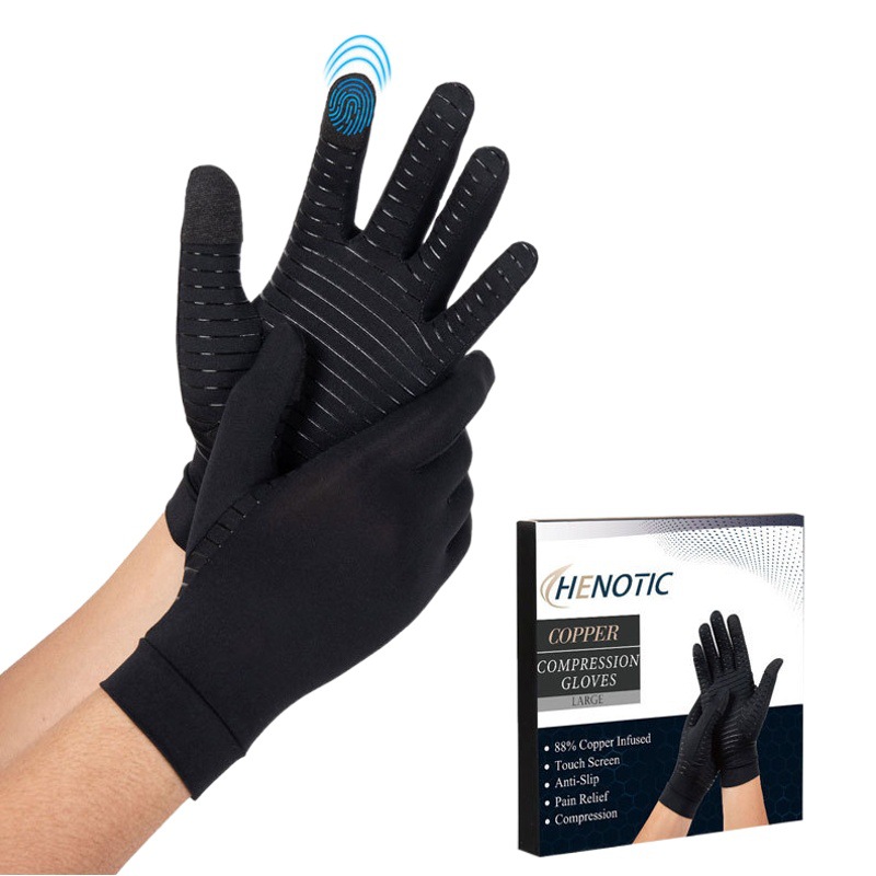 Cross-Border Copper Fiber Pressure Touch Screen Gloves Joint Care Spring and Summer Breathable Sports Fitness Non-Slip Cycling Gloves