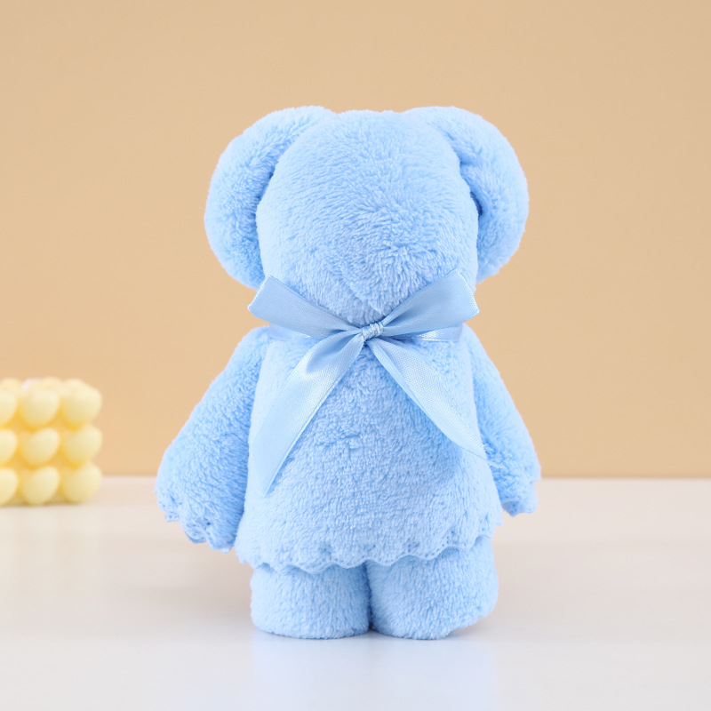Picture of Coral fleece bear towel hand gift shop wedding birthday gift shop celebration activities cute creative gifts