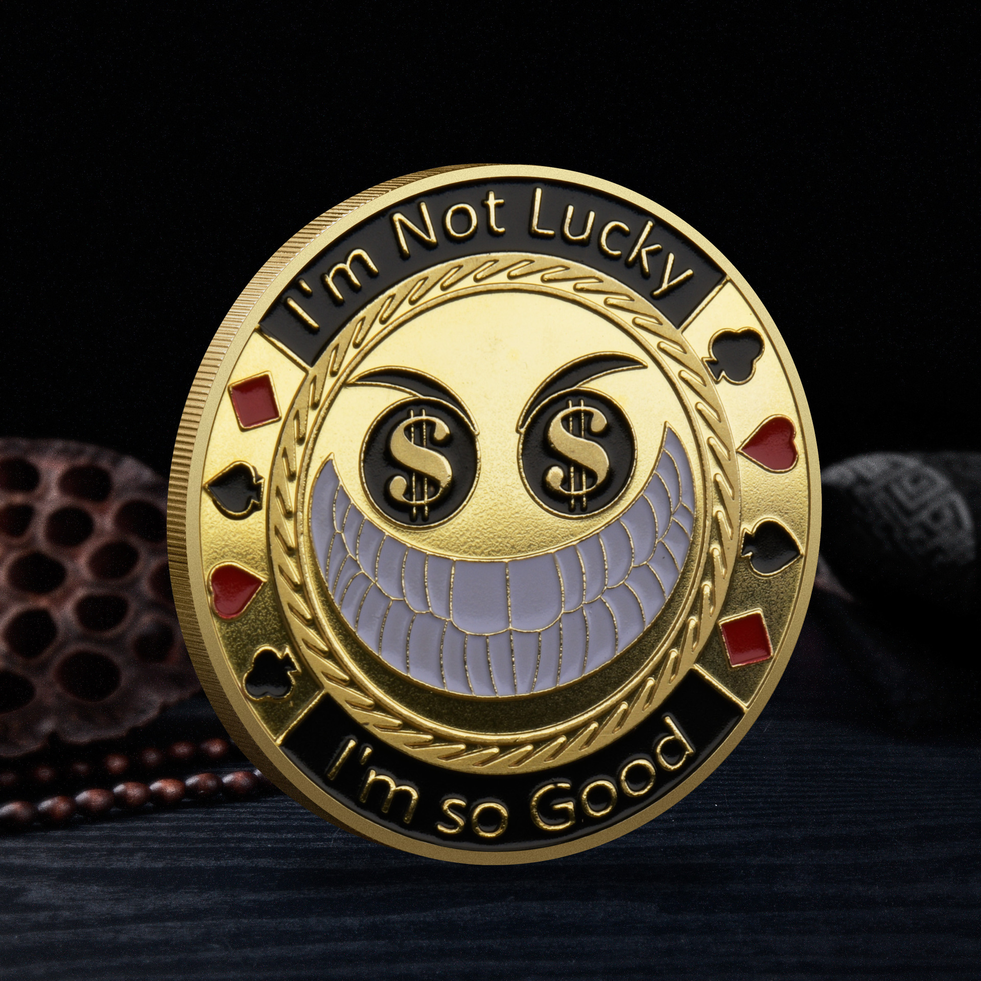 Picture of Chips Commemorative Medallion Las Vegas Lucky Gold and Silver Coin Metal Card Presser Collection Gift Cross-border