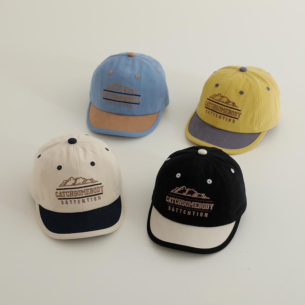 Parent-child Letter Short Brim Baseball Cap Women's Spring and Autumn New Korean-style All-match Cap Men's Soft-top Sunscreen Sun Hat