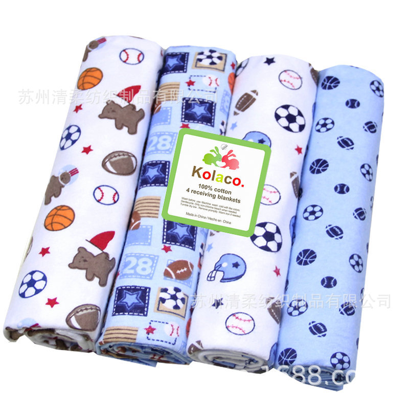 Picture of flannel blanket cotton flannel baby cloth flannel cotton blanket 4 pack swaddling clothes
