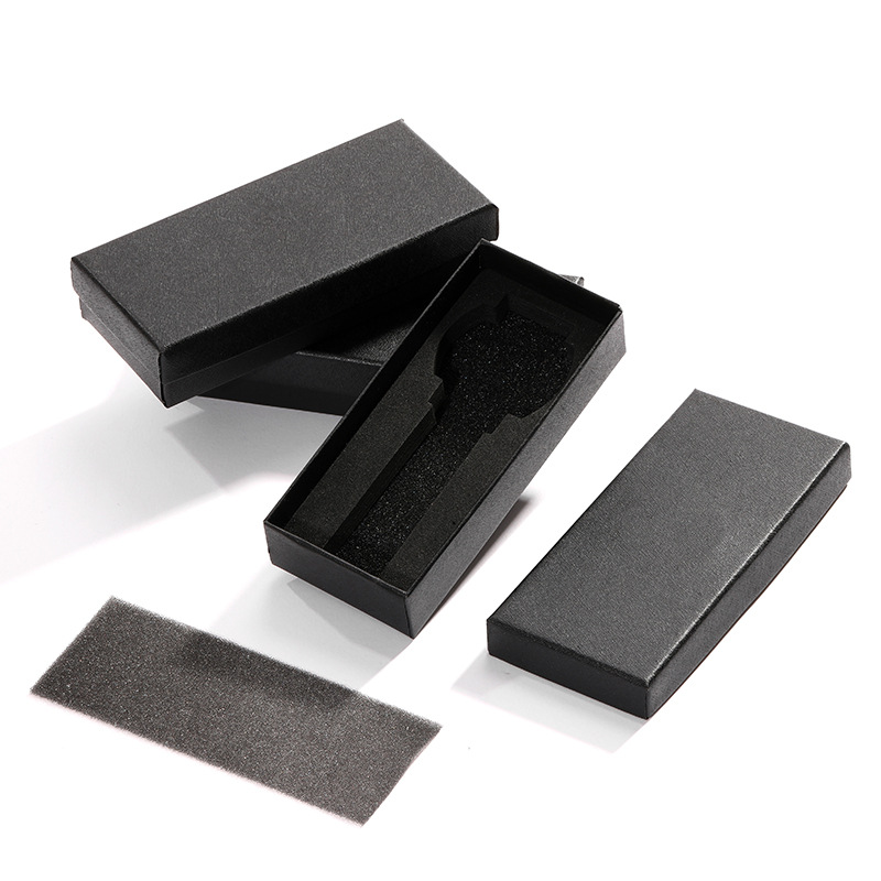 Picture of In stock rectangular DW watch box lid jewelry box Black Lenny pattern watch packaging box order gilding logo