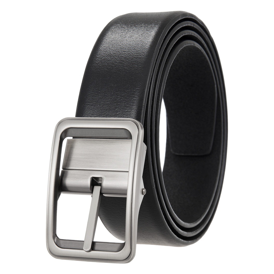 Cross-border Men's Pin Buckle Belt Two-layer Cowhide Belt Hanging Cowhide Belt Perforated Casual Belt C23782-4