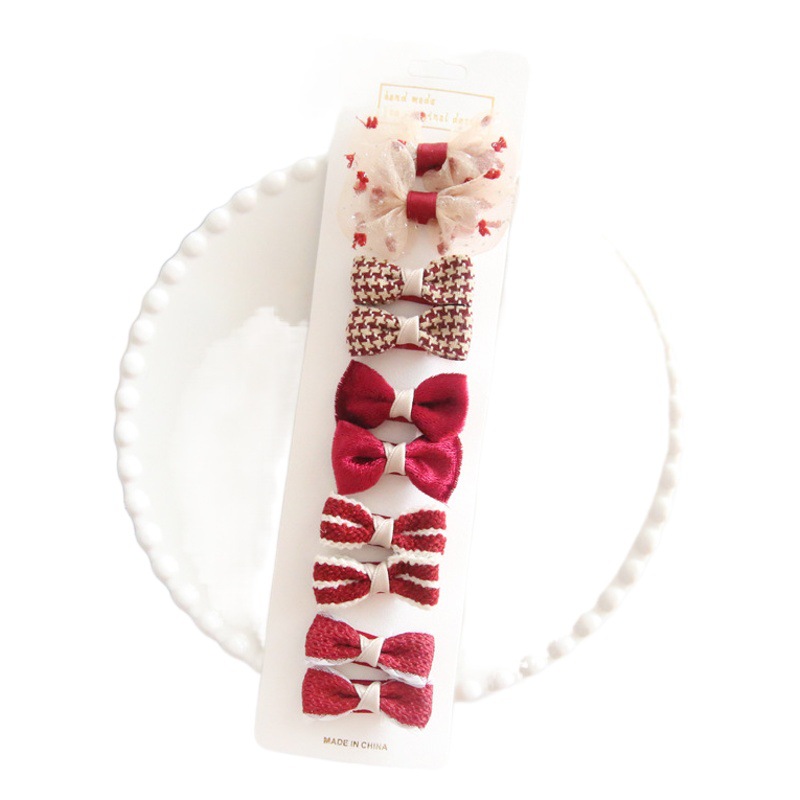 A141 cross-border factory wholesale children's headdress hair accessories basic bow hairpin 10 pieces set 1 set
