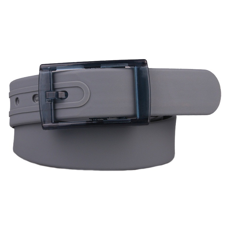 Cross-border high quality silicone belt plastic buckle candy color unisex belt solid color belt in stock wholesale