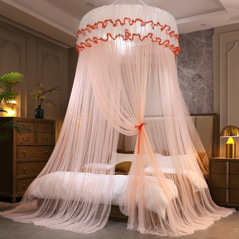 Dome Princess Wind Punch-free Suspended Encryption Mosquito Net Household 1.5 m1.8 m Bed Bedroom Floor-type Bed Mantle