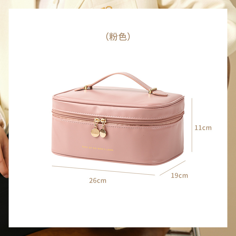 Picture of Spot Wholesale Cross-Border Pu Satchel Cosmetic Bag with High Appearance and Large Capacity Satchel Waterproof Cosmetics Bag Travel Toiletry Bag