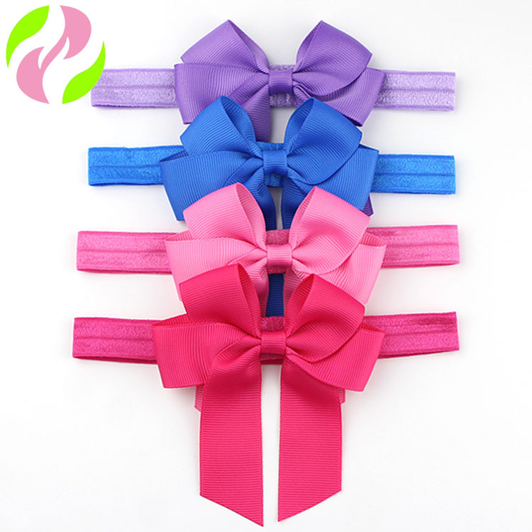 European and American children's hair accessories new four-ear streamer elastic bow hair clip children's hair band elastic band children's hair clip