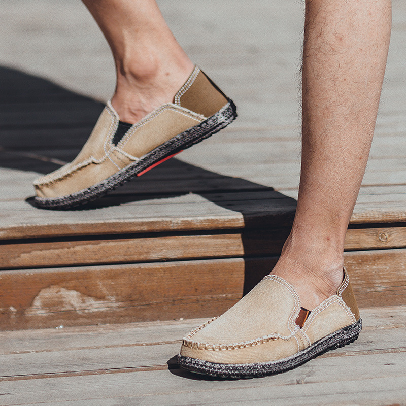 Summer Men's Loafers, Men's Leather Shoes, Casual Trbottomyy Korean Style British Shoes, 2025 New Summer Soft-Soled Lazy Shoes