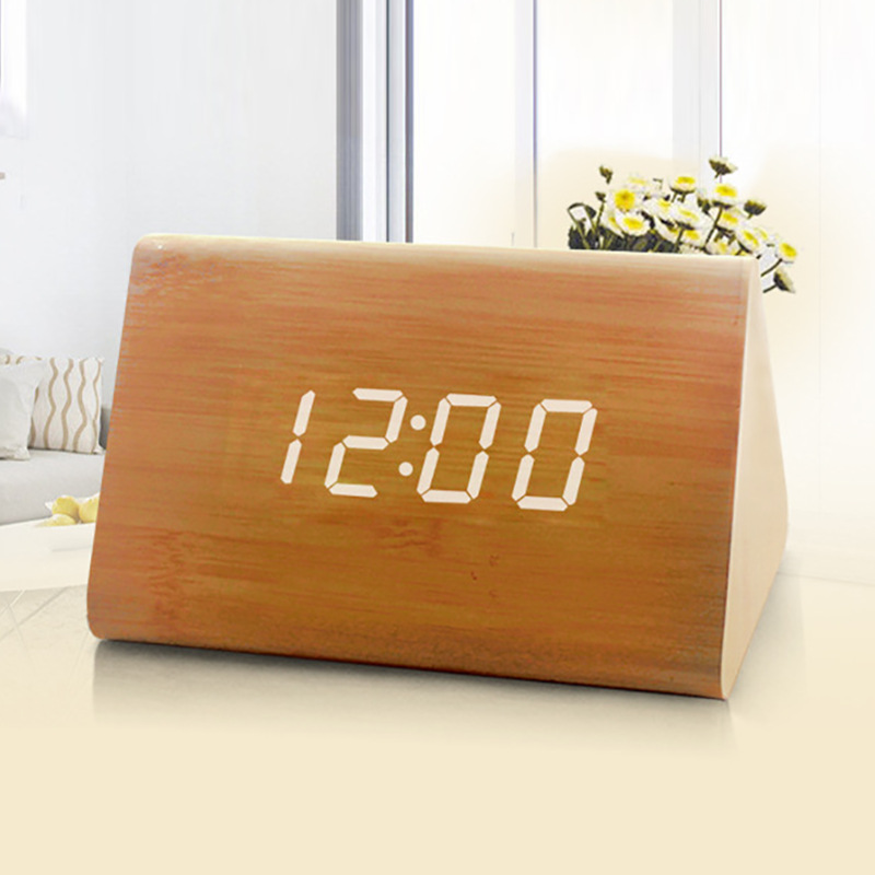 Picture of Source Manufacturer Electronic Clock Rectangular Wooden Clock Mini Alarm Clock Digital Clock Led Wooden Clock Luminous
