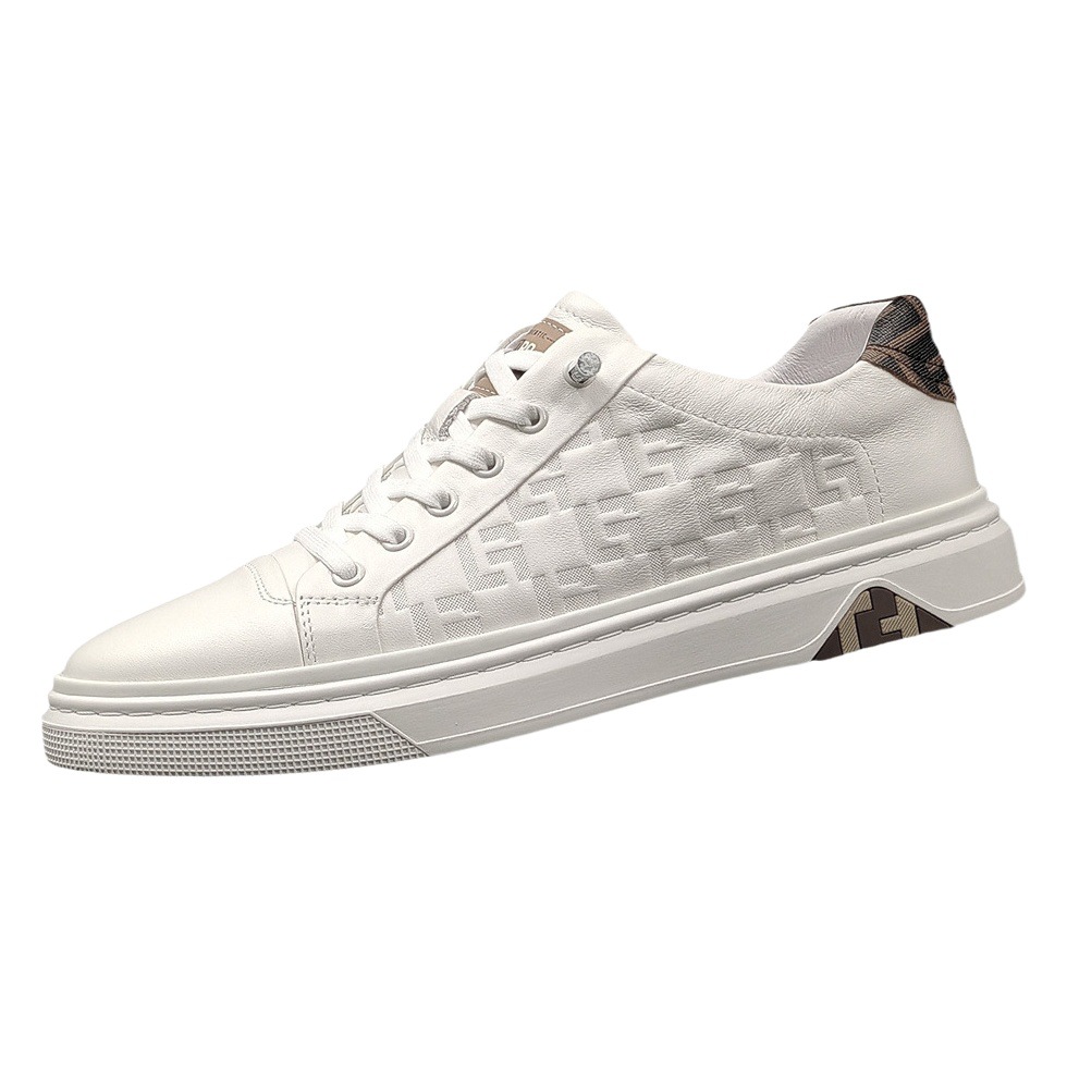 High-end Printed Leather Sneakers Men's Trendy All-match European Station Men's Shoes Men's Casual Shoes Light Luxury Lazy Shoes