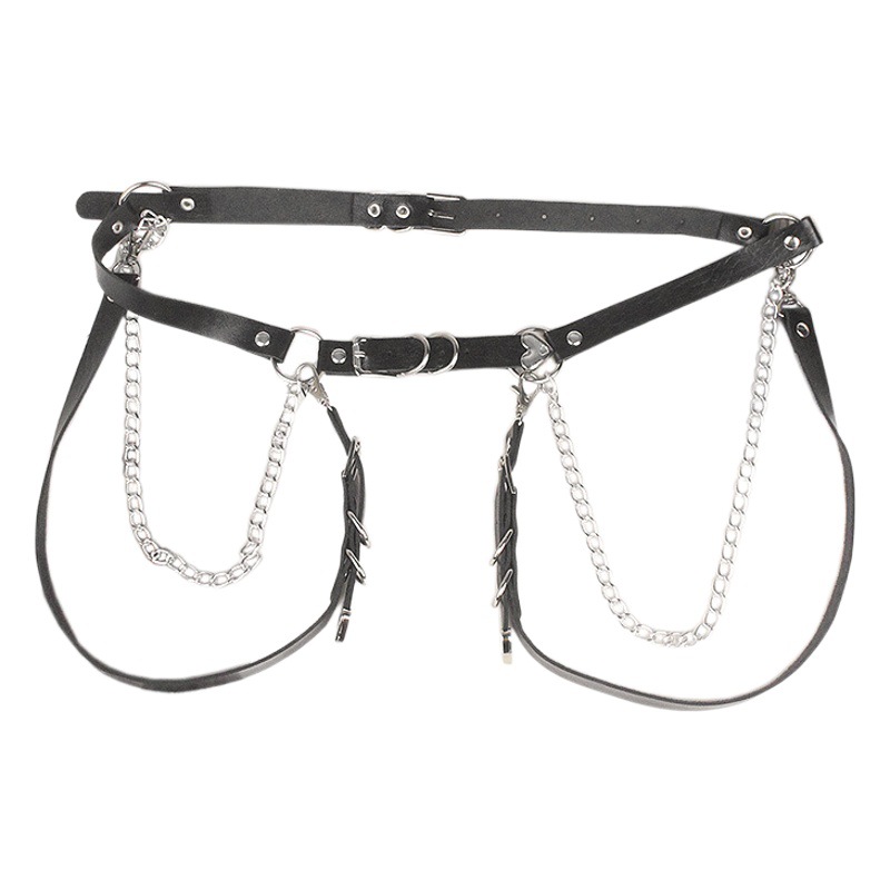 Cross-border Personality Harajuku Diablo Lolita Girly Punk Gothic Style Belt Decoration JK Waist Chain Strap Cool