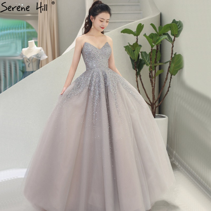 2020 new gray luxury sexy elegant ball annual meeting host bride engagement evening dress LA70644