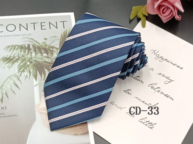 Picture of Manufacturer in stock men's business tie 8cm hand-punched professional formal wear interview striped tie men's Jacquard polyester silk