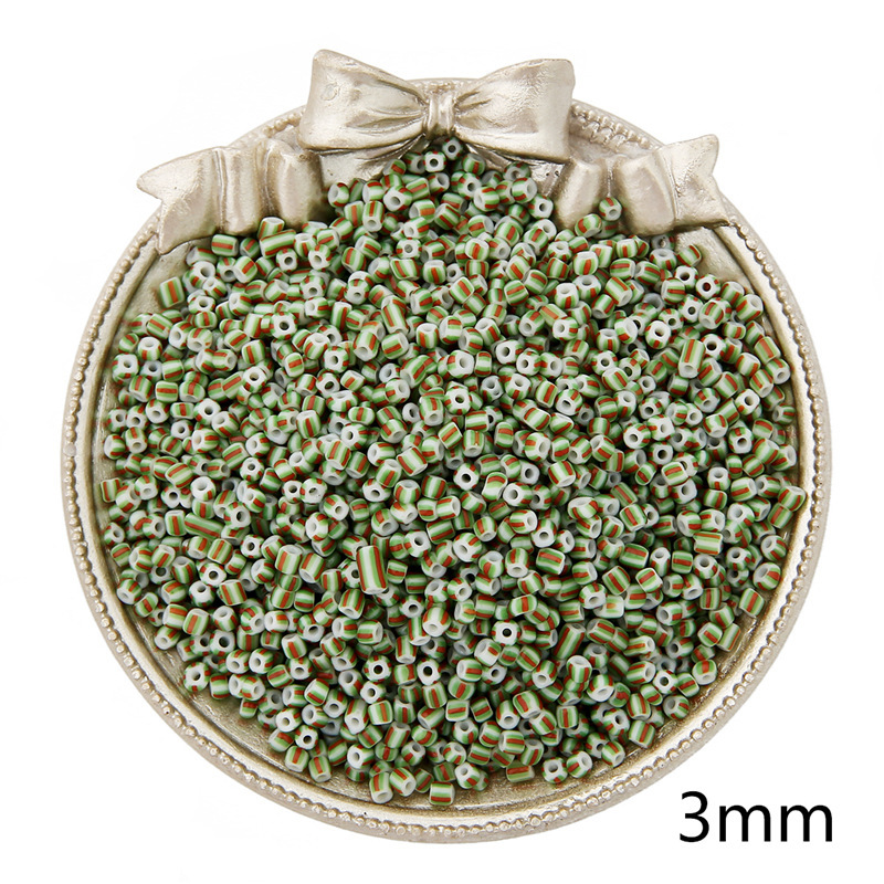Picture of 3mm glass rice beads necklace bracelet loose beads diy jewelry striped watermelon beads handmade beaded homemade material bag