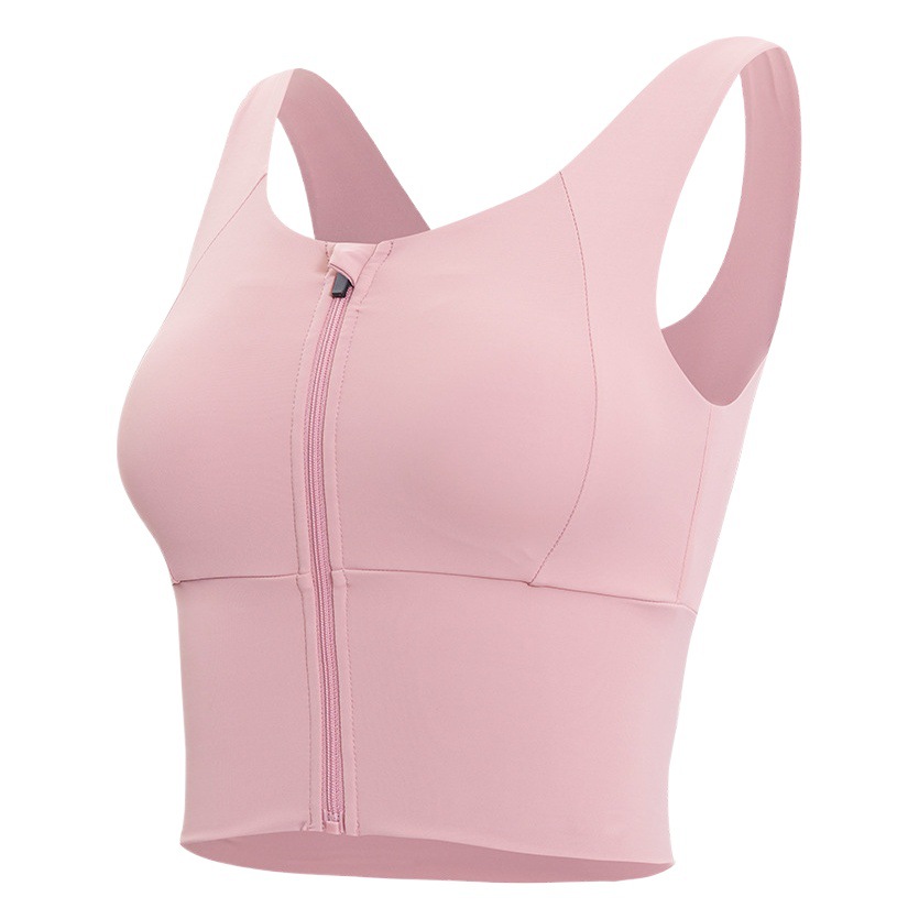 Sports Underwear Women's Anti-Shock and Anti-Sagging Front Zipper Running Yoga Suit Summer High-Strength Bra Beauty Vest Fitness Suit