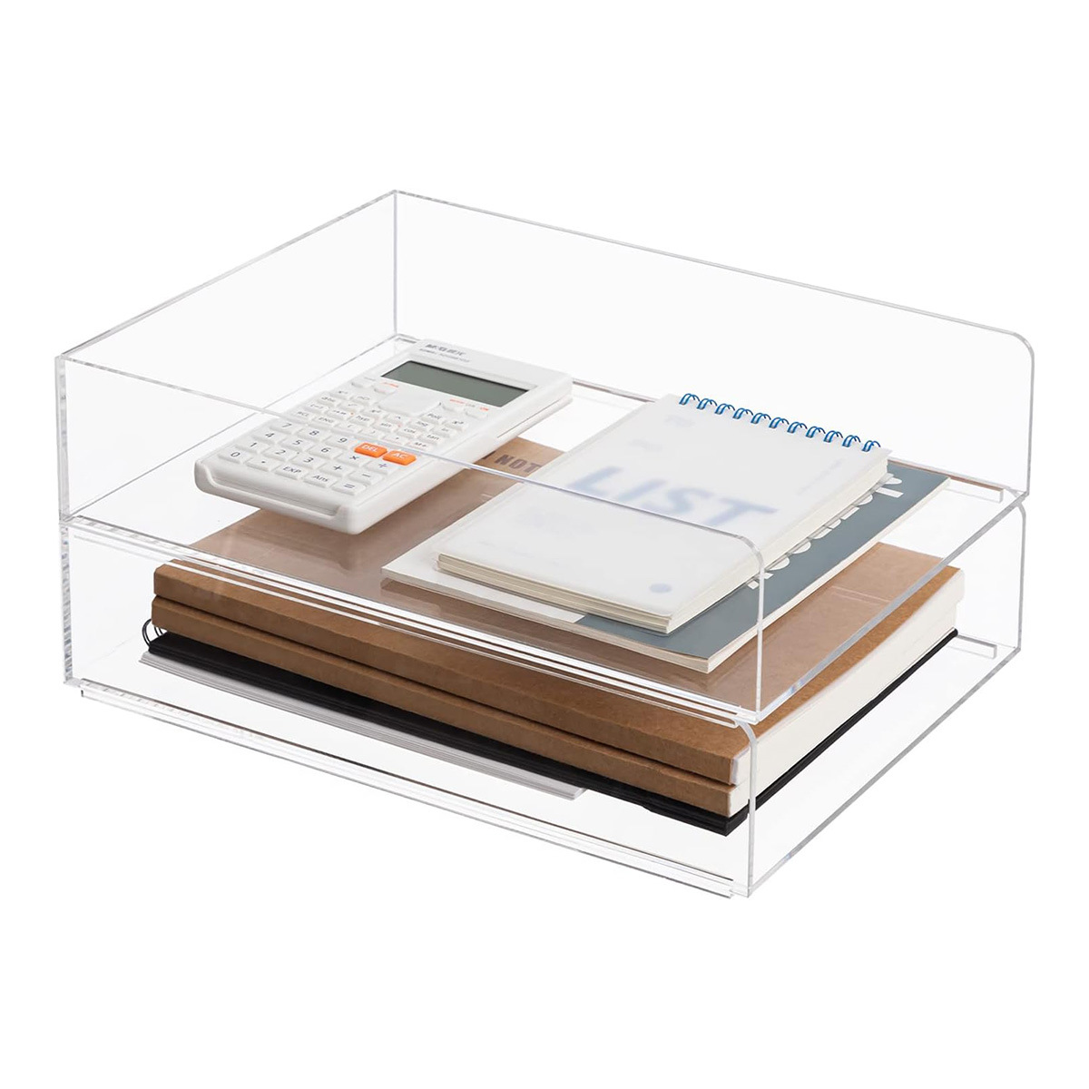 Picture of Cross-Border Acrylic File Tray Transparent Stackable Plus A4 Paper Plate Letter Information Storage Rack