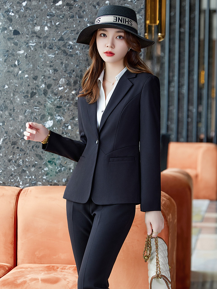 Picture of Professional long-sleeved suit women's suit elegant winter thick fashion hotel front desk work clothes formal wear jewelry shop work clothes