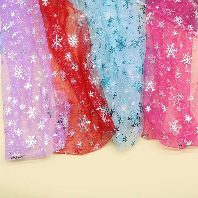 8 Color 150cm Fantasy Snowflake Tulle Mesh DIY Children's Tutu Skirt Short Skirt Photo Props Decoration Supplies