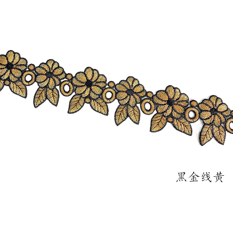 New Chinese-style Lace Sticker Beauty Sense Plum Blossom Leaf Clothing All-match Embroidery Fine Thread Machine Embroidery Flower Bar Code Lace