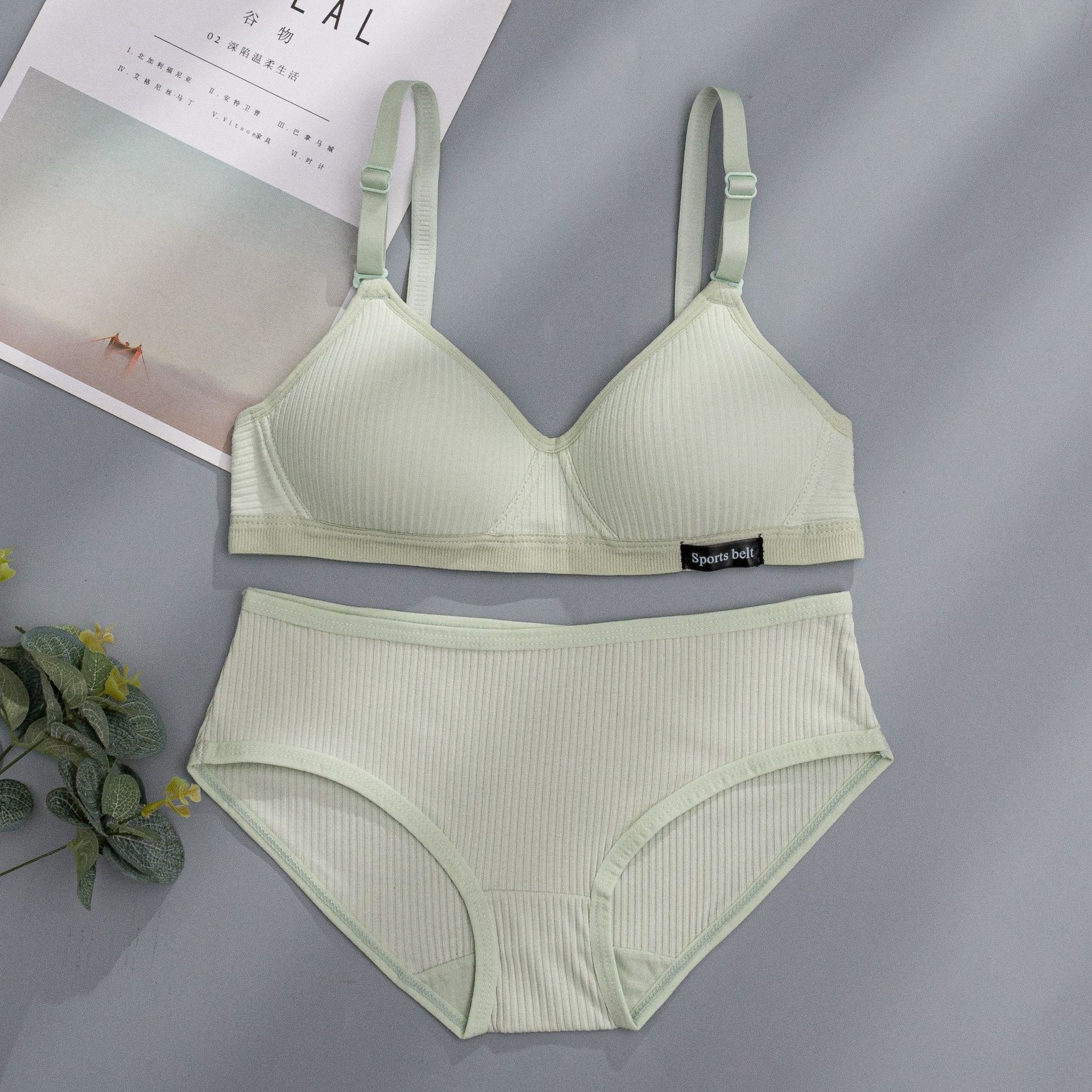 Picture of Girl's development underwear thin pure cotton bra for junior and senior high school students wireless push up seamless small chest bra