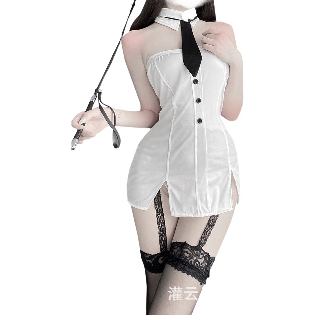 Lin linting new cross-border sexy lingerie milk silk one-piece tube top secretary suit sexy uniform temptation 2468