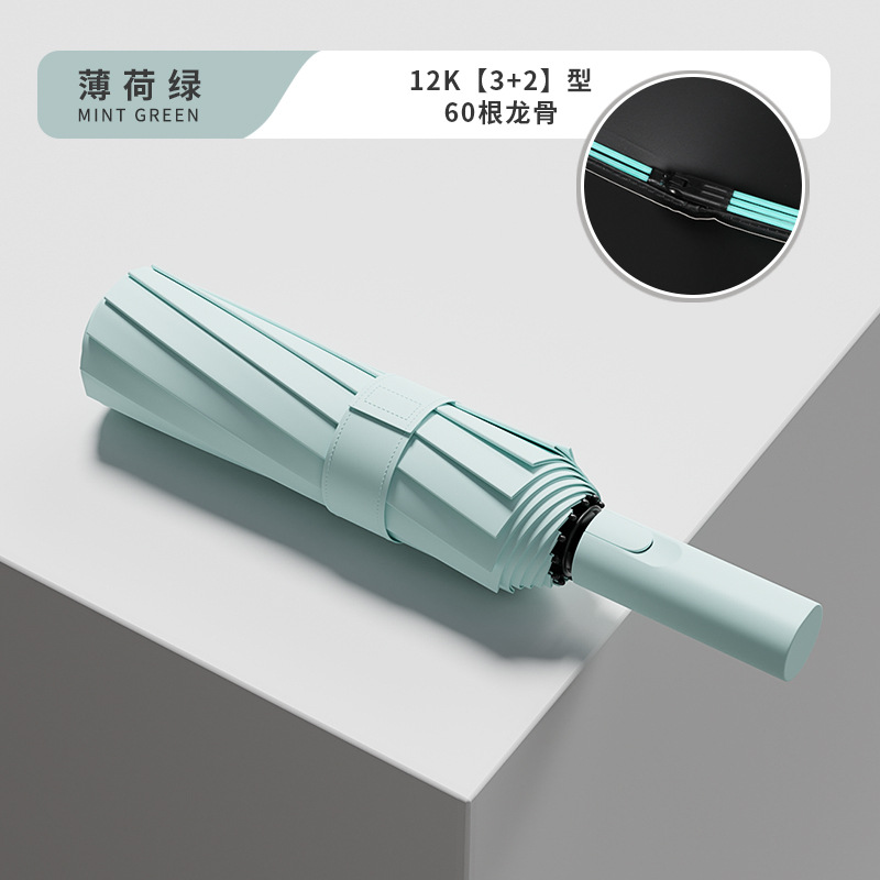 Picture of 60-Bone Fully Automatic Umbrella for Women, Rain or Shine, Large Reinforced Foldableing, Wind-Resistant, Men's Sunshade, Sun Protection, Uv Rays