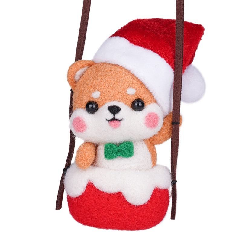Hot Air Balloon Chai Dog Christmas Decoration Gift Gift Hand-made diy Material Bag Wool Felt Poke