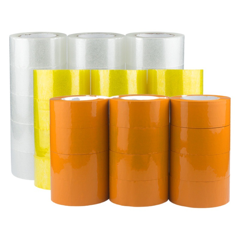 Transparent tape whole box wholesale express packing sealing tape large wholesale yellow large roll tape