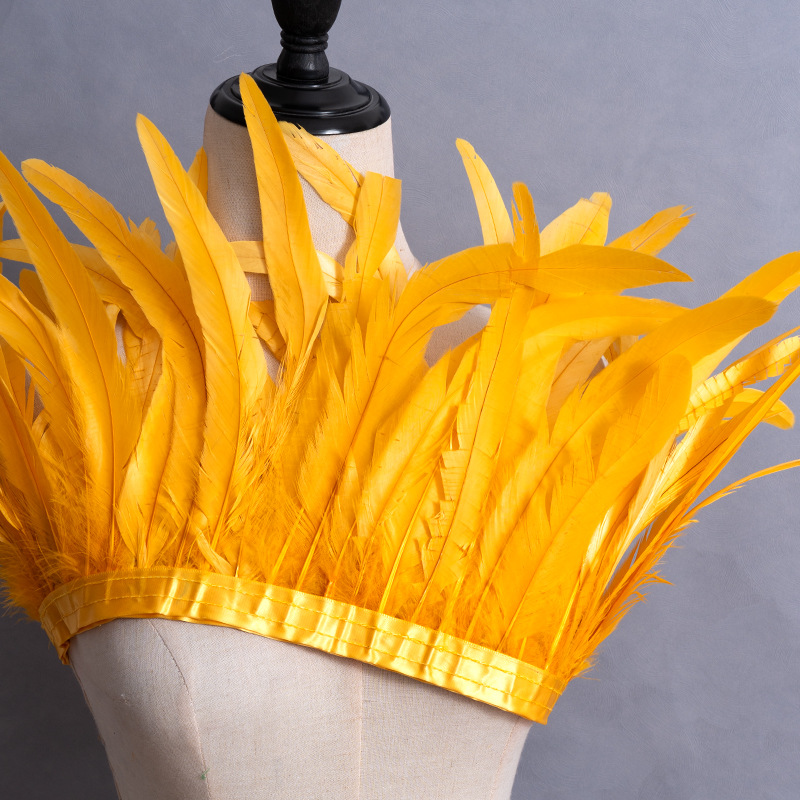 Picture of 2 m/bar cock tail cloth edge feather cloth strip performance clothing skirt cloth belt shawl feather decoration clothing accessories