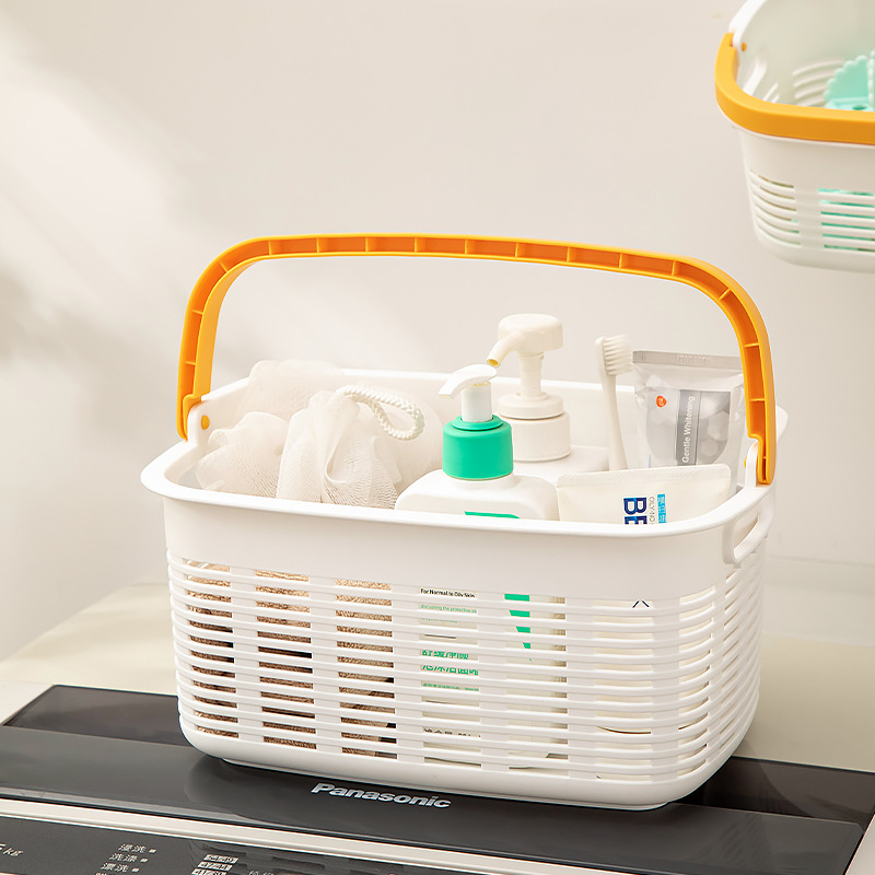 Bath Basket Portable Bathroom Toiletries Storage Basket Plastic Dormitory Bath Basket Rectangular Storage Basket Bath Basket