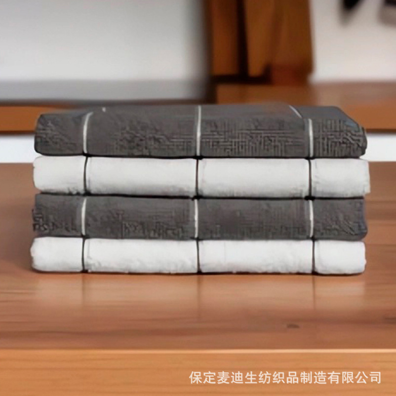 Picture of Amazon Hot Sale Pure Cotton Striped Kitchen Square Towel suit Easy Clean Plaid Square with Hook Wholesale