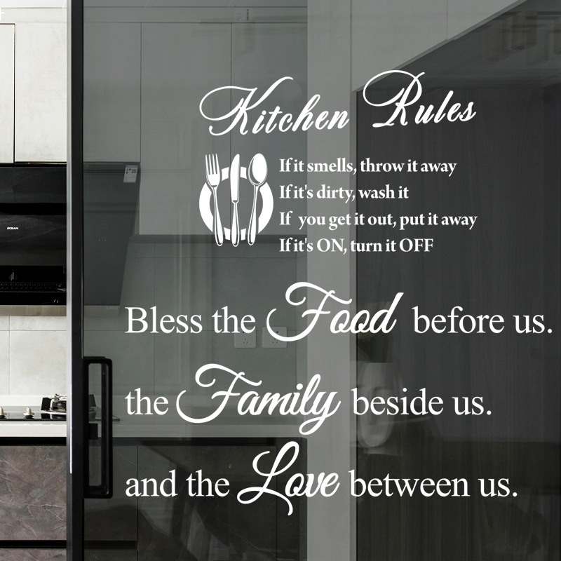 KITCHEN KITCHEN Rules Stickers Wall Stickers Inspirational Quotes Europe and America Cross-border Removable Wholesale Home Decoration