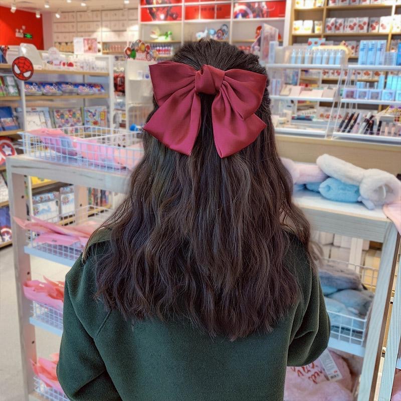 Korean Large Bow Hair Clip Hair Accessory for Children, Red Hairpin, Oversized Japanese Style, Sweet Internet Celebrity Style for Girls