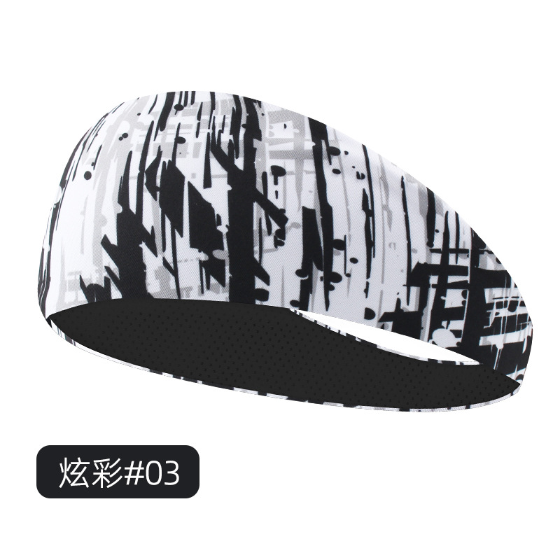 Picture of Summer Colorful Sports Hair Band Women's Anti-sweat Absorbing Non-slip Headband Running Sports Yoga Fitness Elastic Hair Band