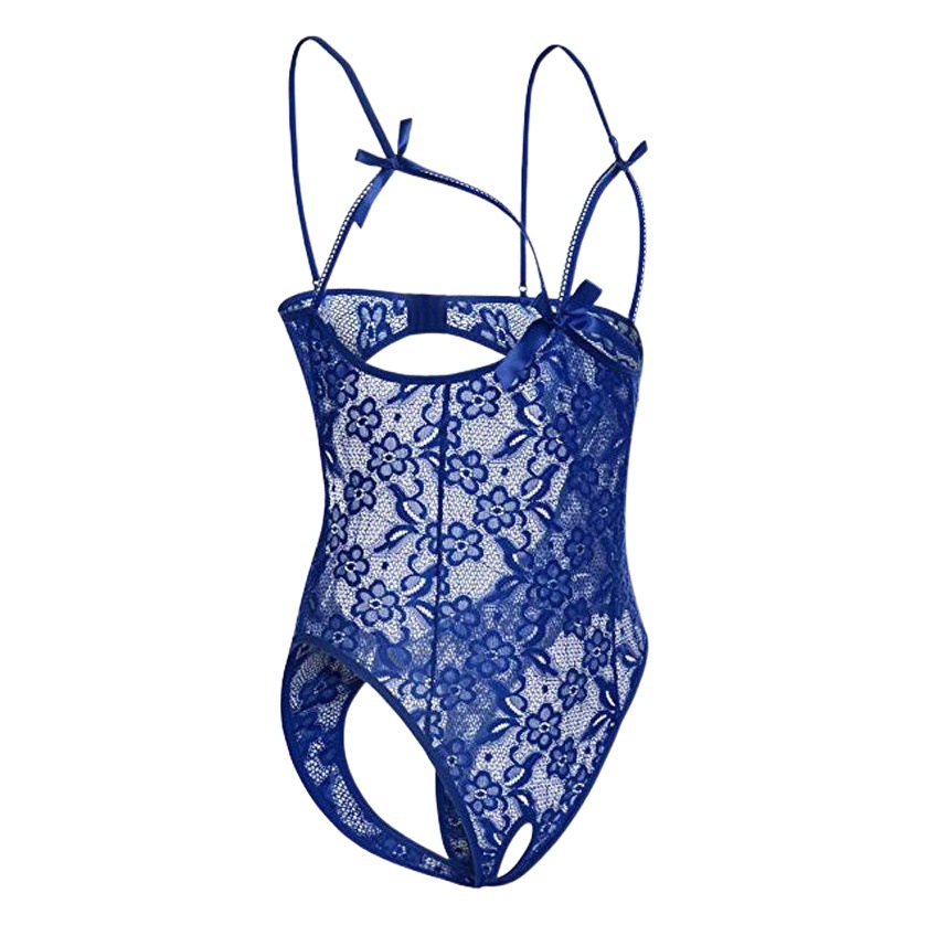 Foreign trade supply Amazon popular lace dark pattern open one-piece sexy lingerie suit