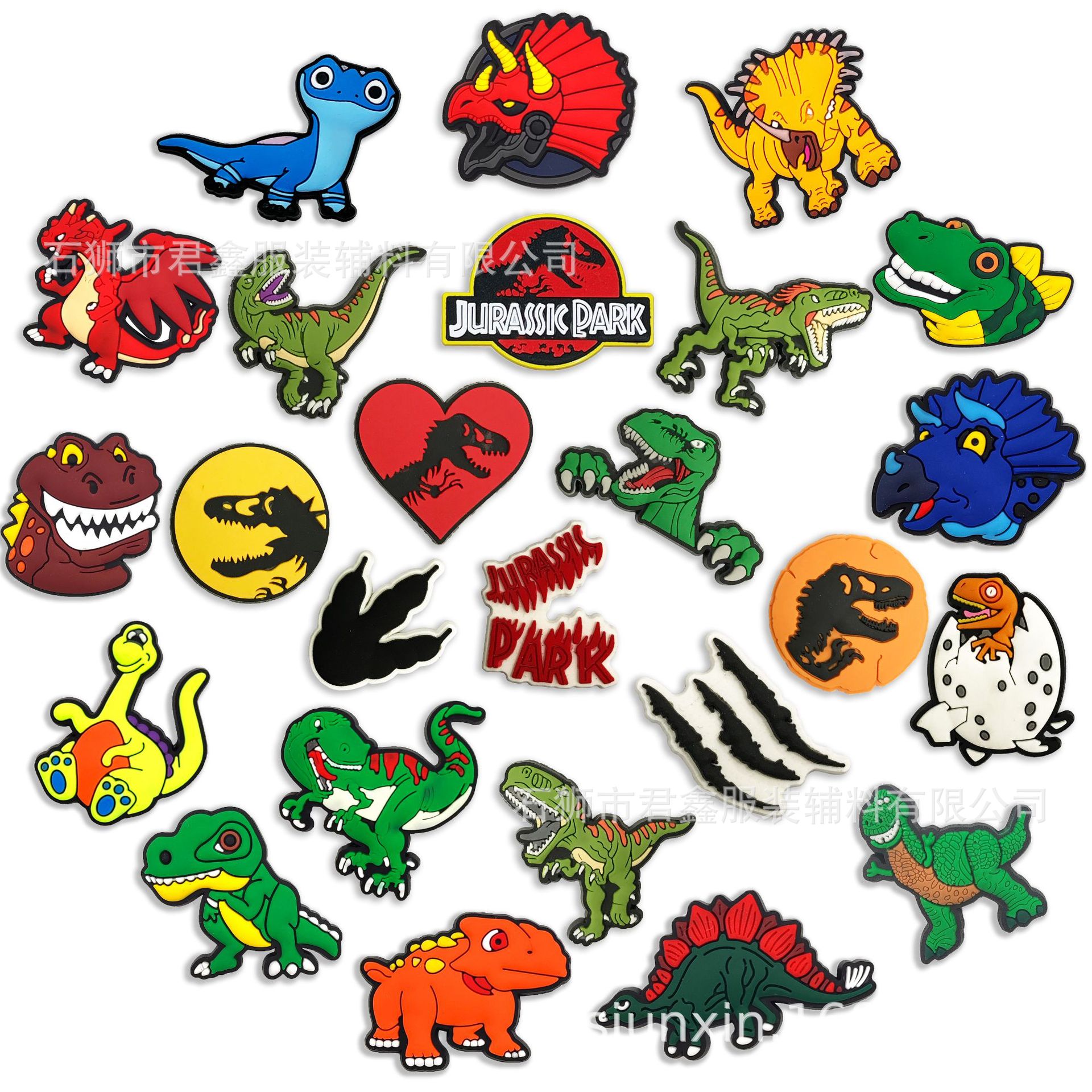 Jurassic cute dinosaur series cross-border spot supply hole shoes flower shoes buckle shoes accessories Amazon