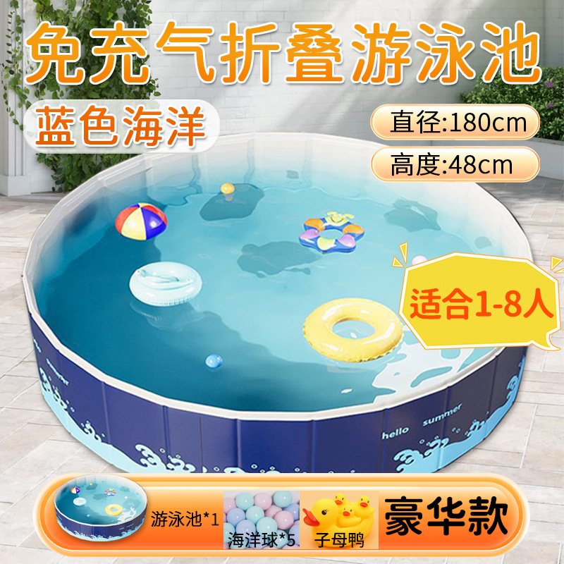 Picture of Children's Baby Baby Paddling Pool with Folding Swimming Pool for Children's Home Courtyard Indoor and Outdoor Rural Yard