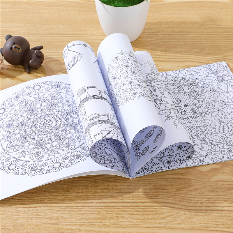 Picture of English Secret Garden Coloring Book Adult Decompression Hand-painted Coloring Book Student Coloring Drawing Book Graffiti