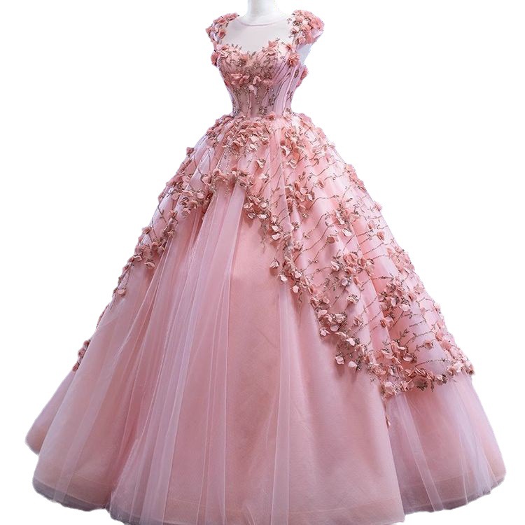 Picture of Host Art Test Performance Evening Dress 2023 New Bride Wedding Toasting Dress Luxury Slimming Solo Pontox