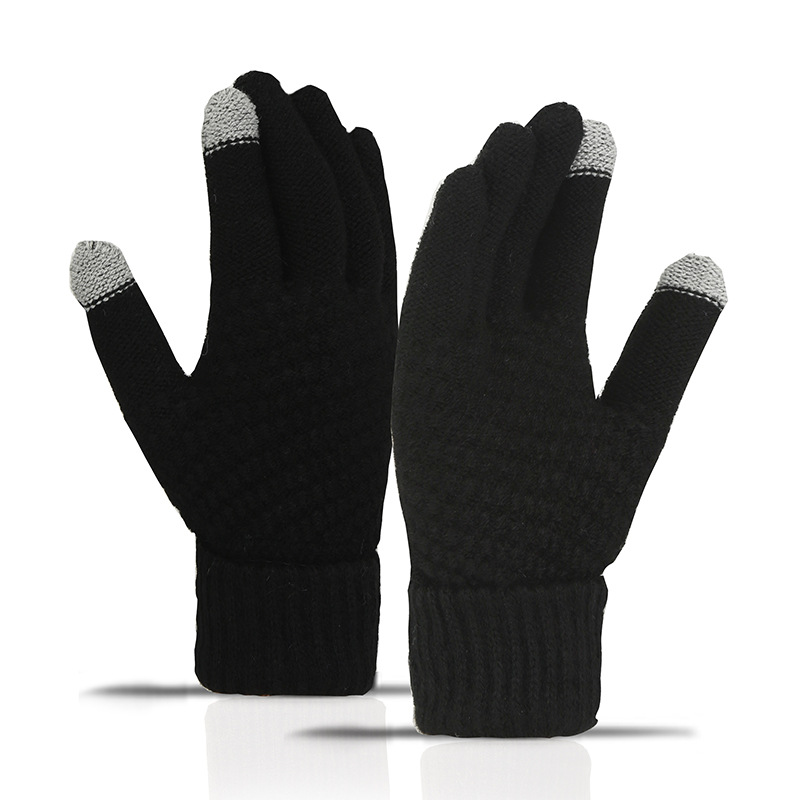 Picture of New Style Gloves Cute Student Winter Velvet Windproof and Coldproof Cycling Knitted Touch Screen Warm Gloves for Women in Autumn and Winter